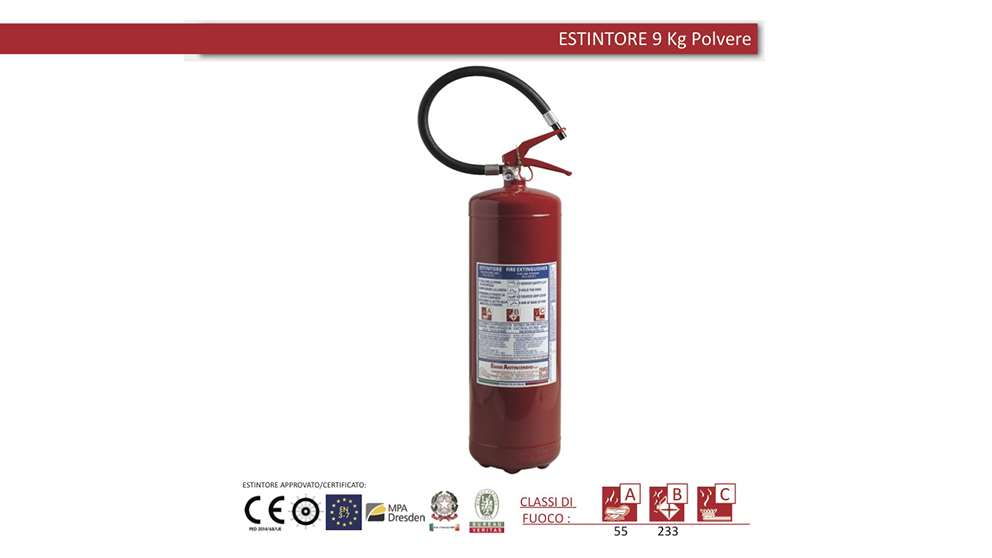 ESTINTORE POLVERE KG. 9,0